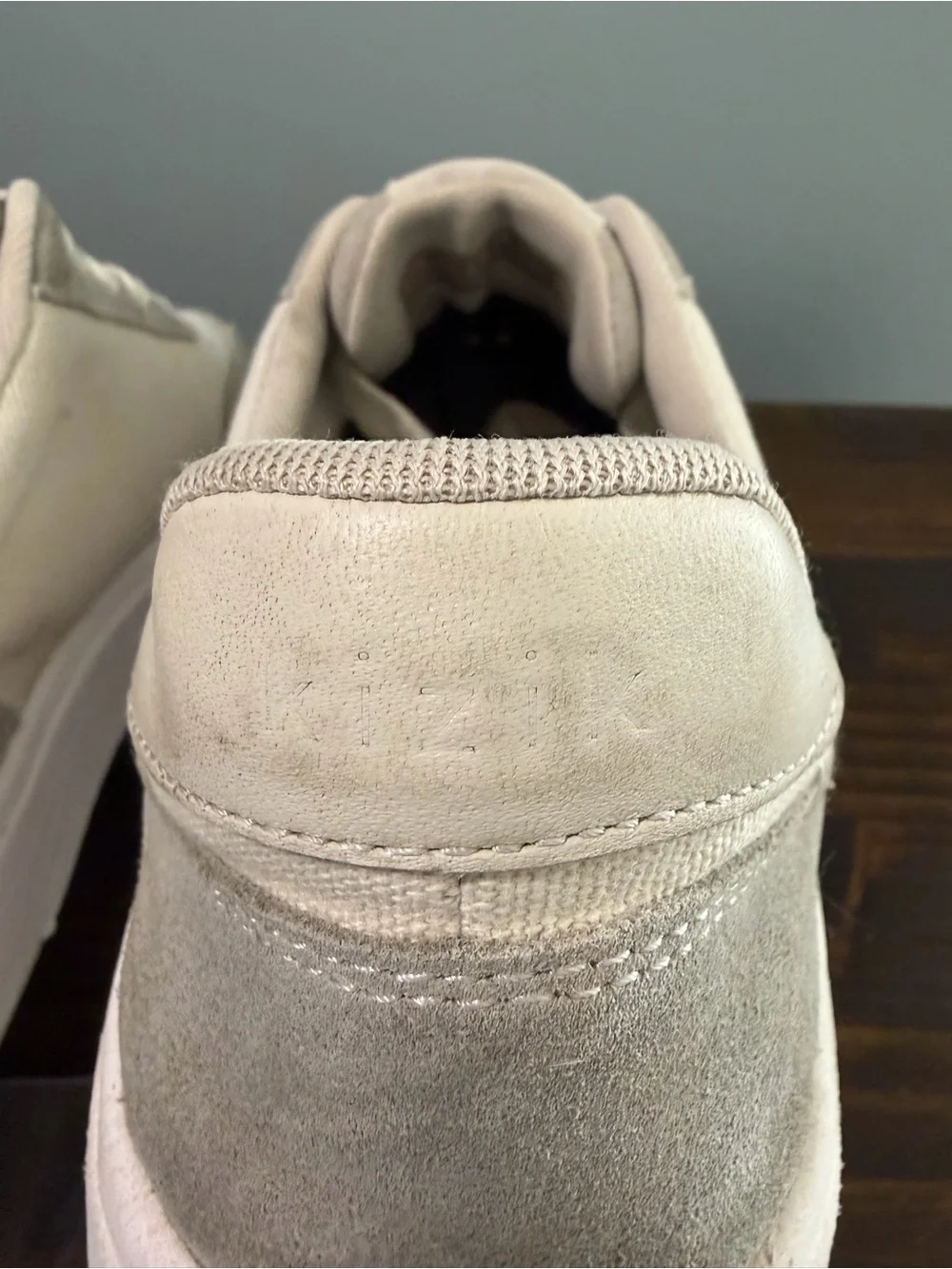Kizik Prague Men's Casual Lace-Up Sneakers in Cream and a Grey Cream Size 11.5W
